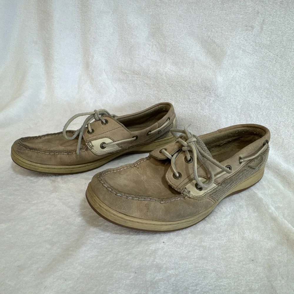 Sperry Top Sider Leather Boat‎ Shoes Mens Size 10M Tan Lace Up Casual Deck Shoes